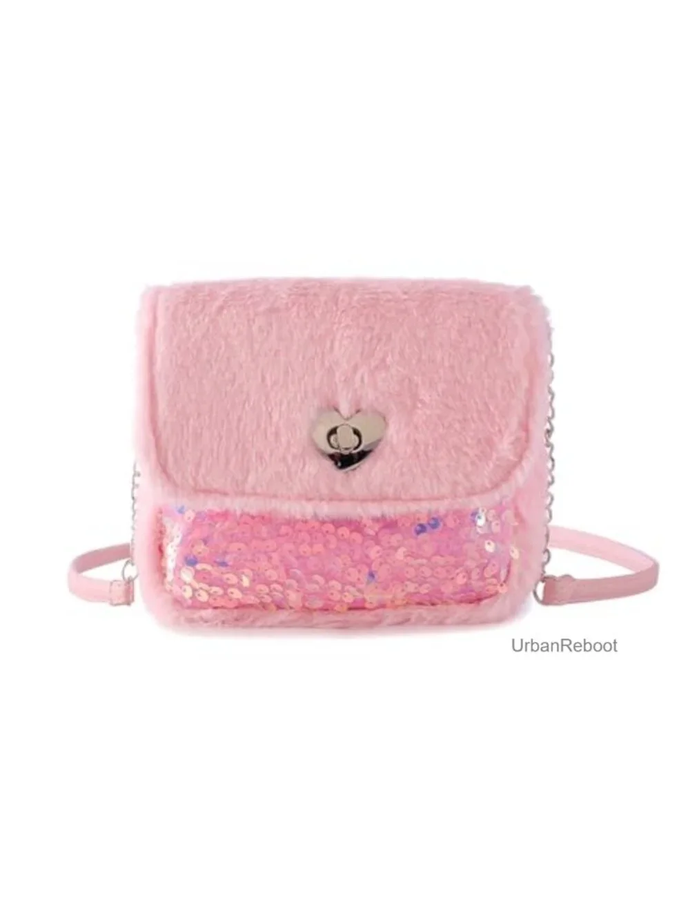Girls Small Fluffy Crossbody Bag Faux Fur Adjustable Strap Purse Wallet